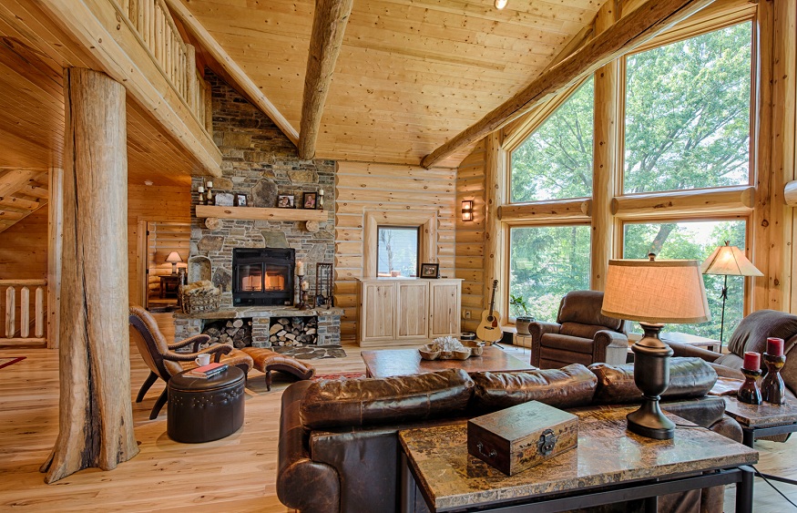 How to decorate a tiny log cabin?